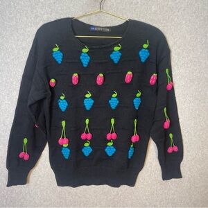 I.B. Diffusion Vintage 90’s 3D Fruit Embellished Sweater